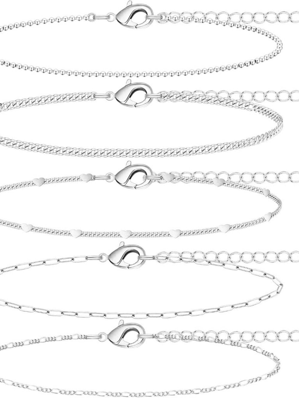 Extra Large Anklets for Women Waterproof, 14K Gold Plated Stack Anklets for Wome - Picture 1 of 6